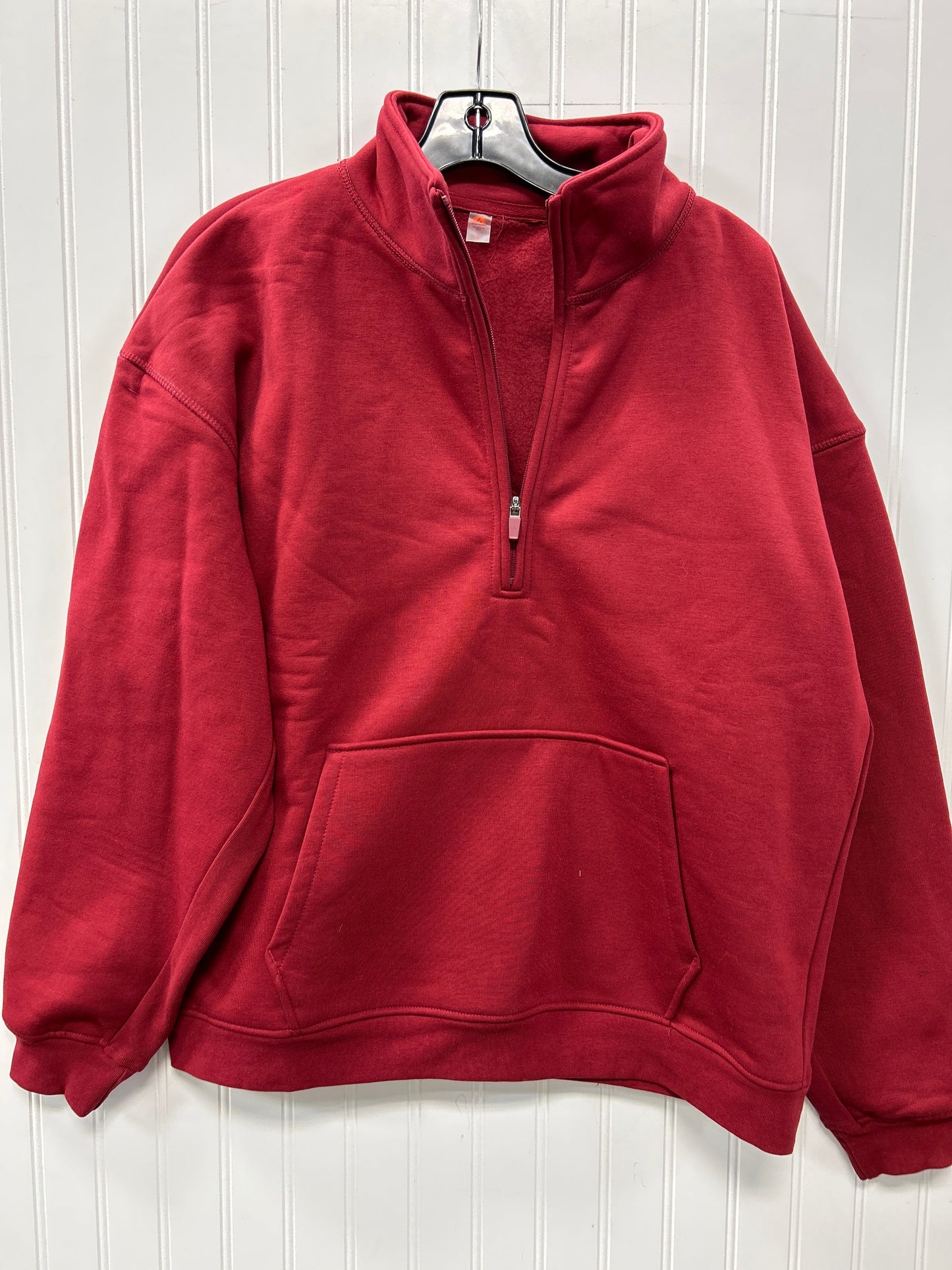 Sweatshirt Collar 2PC SET By Mono B In Red, Size:L