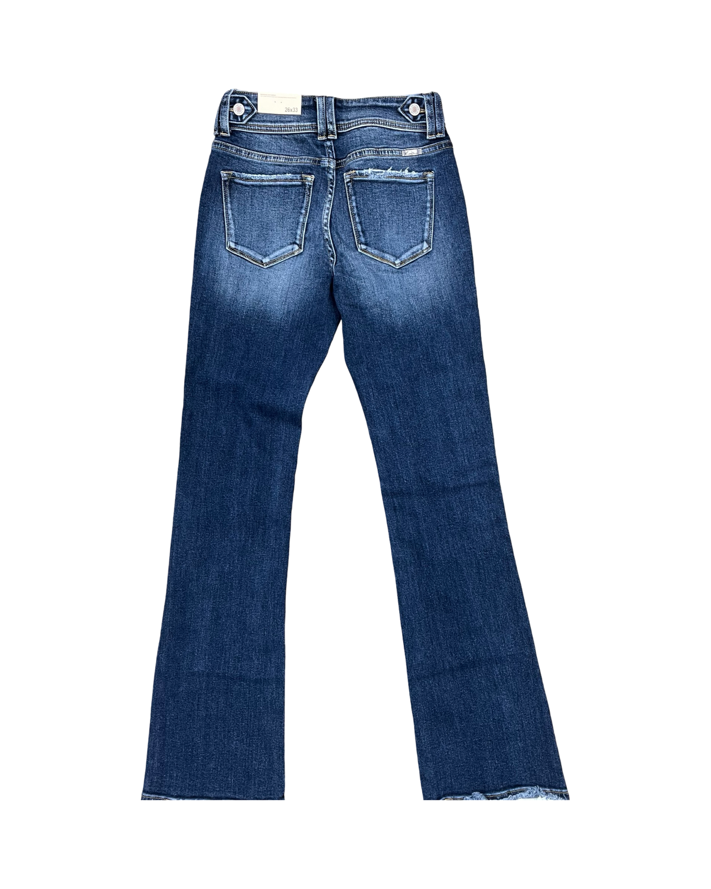 Jeans Boot Cut By Kancan In Blue Denim, Size:2L