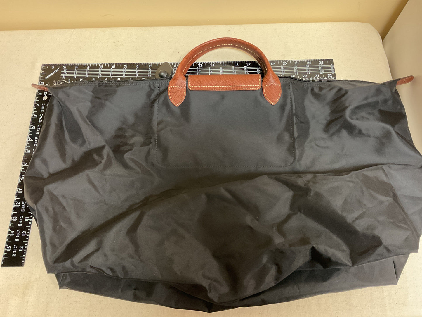 Handbag Designer By Longchamp In Black & Brown, Size:Large