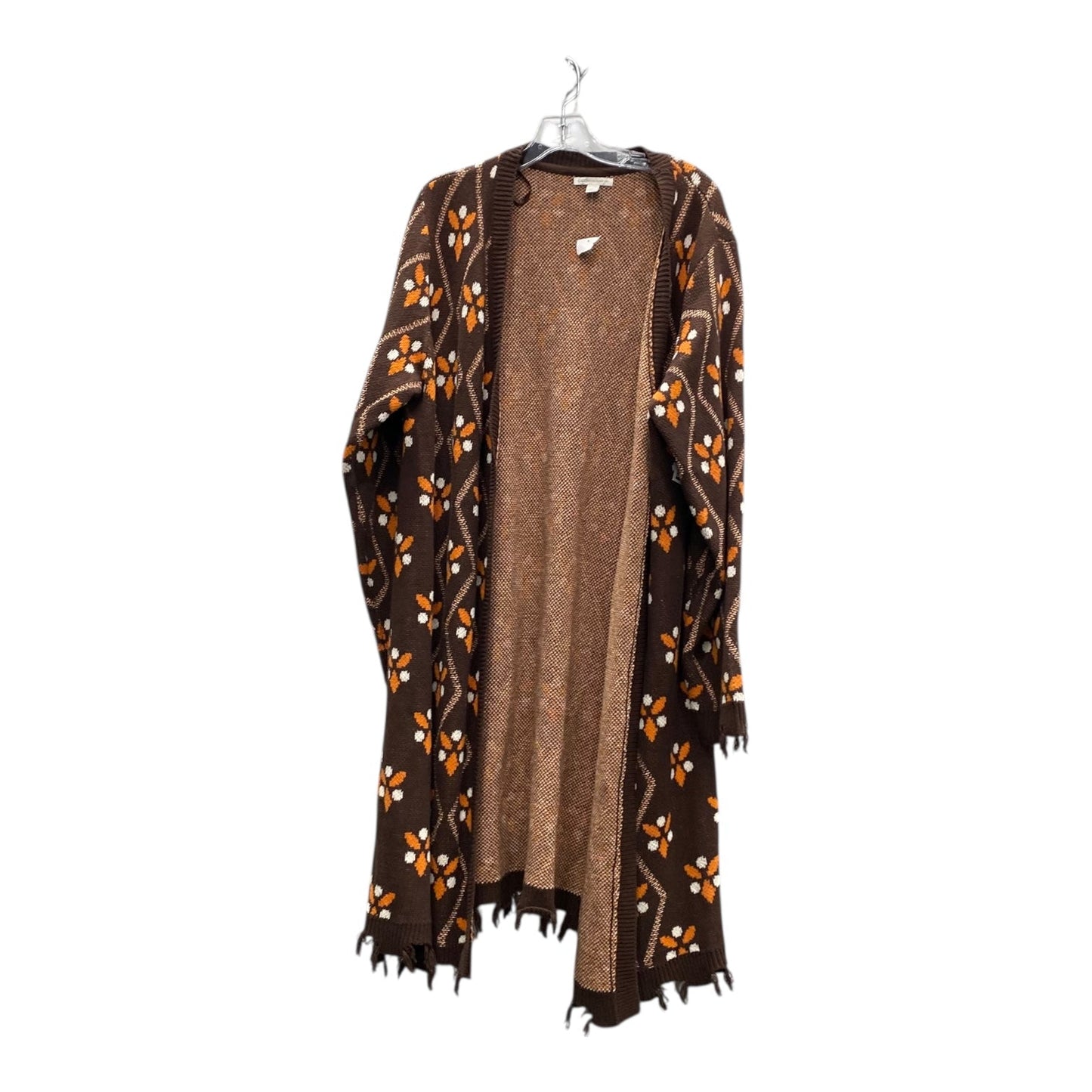 Sweater Cardigan By Cato In Brown, Size:3X