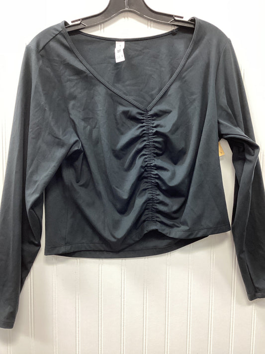 Athletic Top Ls Crewneck By All In Motion In Black, Size:1X