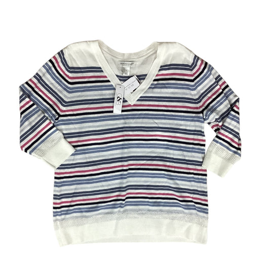 Top 3/4 Sleeve By Christopher And Banks In Striped Pattern, Size:Lp