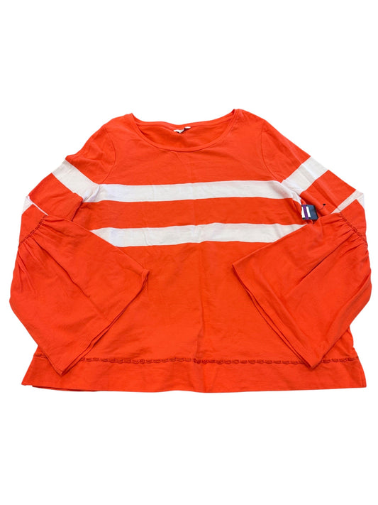 Top Ls By Crown And Ivy In Orange & White, Size:Xxl