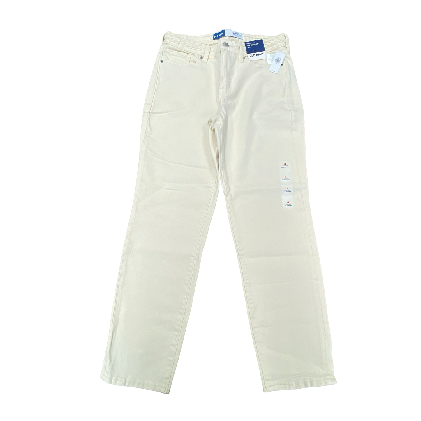 Jeans Straight By Old Navy In Cream Denim, Size:4