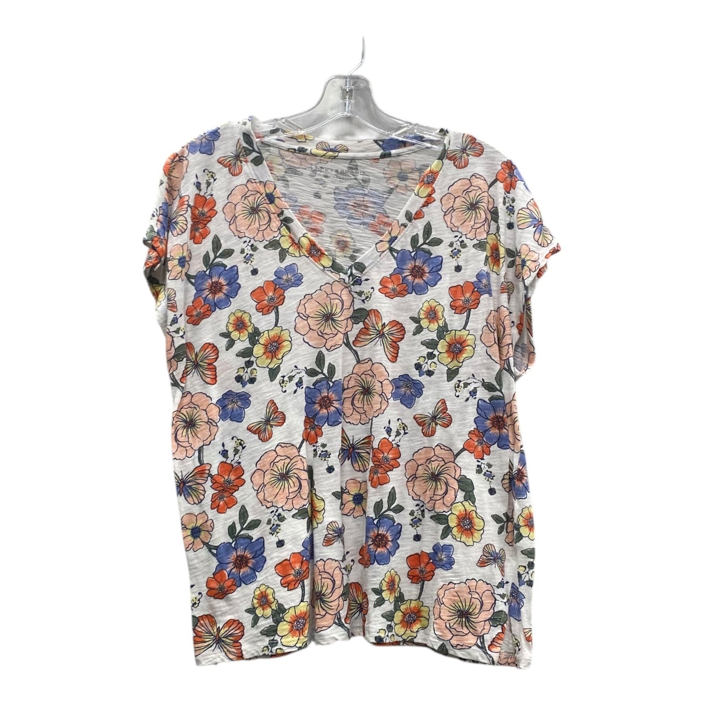 Top Ss By Lucky Brand In Floral Print, Size:M