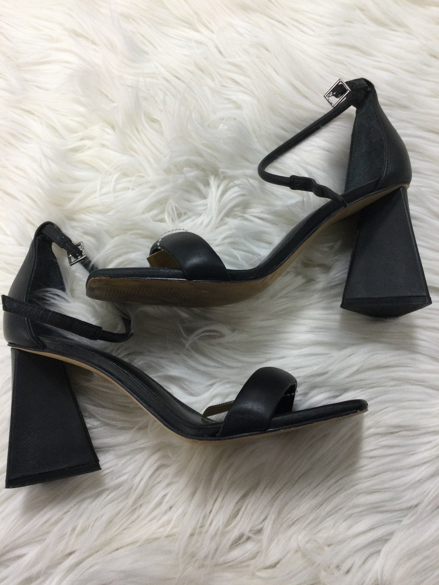 Sandals Heels Block By Marc Fisher In Black, Size:8