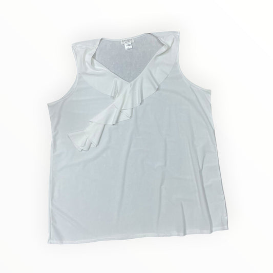 Top Sleeveless By Clothes Mentor In Cream, Size:2X