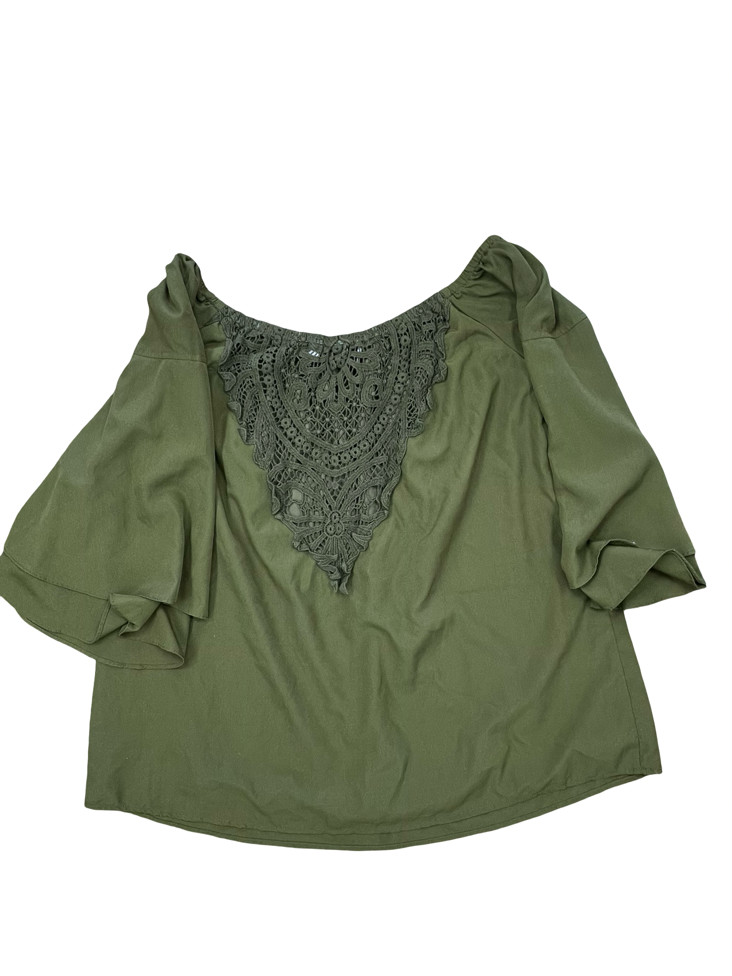 Top 3/4 Sleeve By Clothes Mentor In Green, Size:L