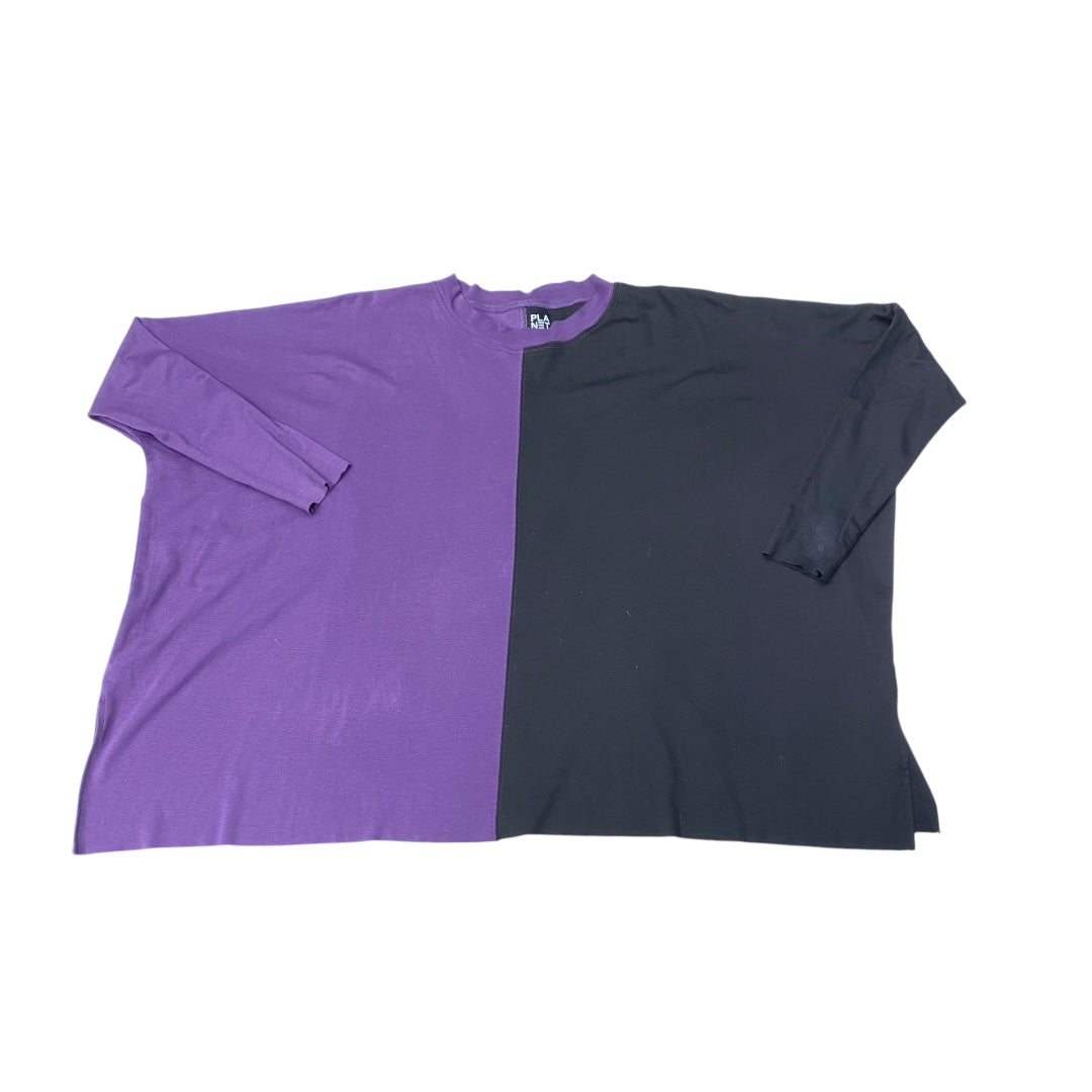 Top Ls Designer By PLANET BY LAUREN G. In Black & Purple, Size:Osfm