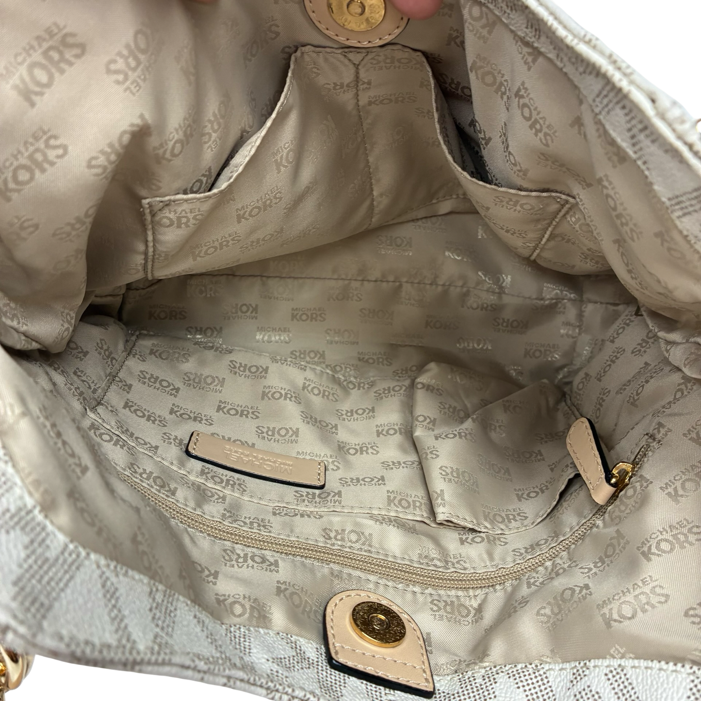 Handbag Designer By Michael Kors In Tan, Size:Medium