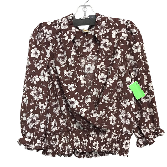 Top Ls By Monteau In Floral Print, Size:Xl