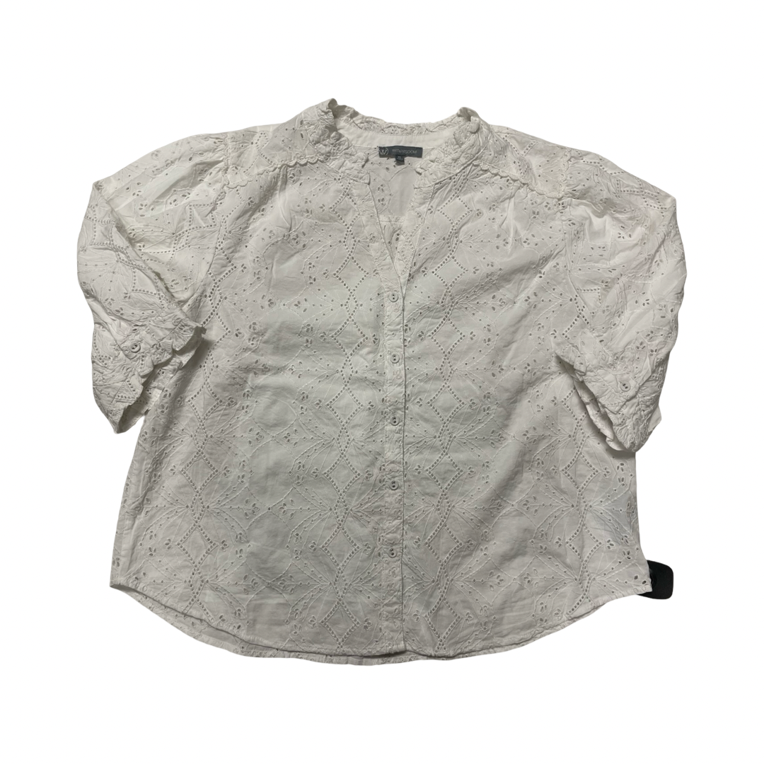 Top 3/4 Sleeve By Wit & Wisdom In White, Size:Xl