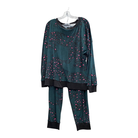 Top 2Pc Ls By Simply Vera In Green, Size:1X