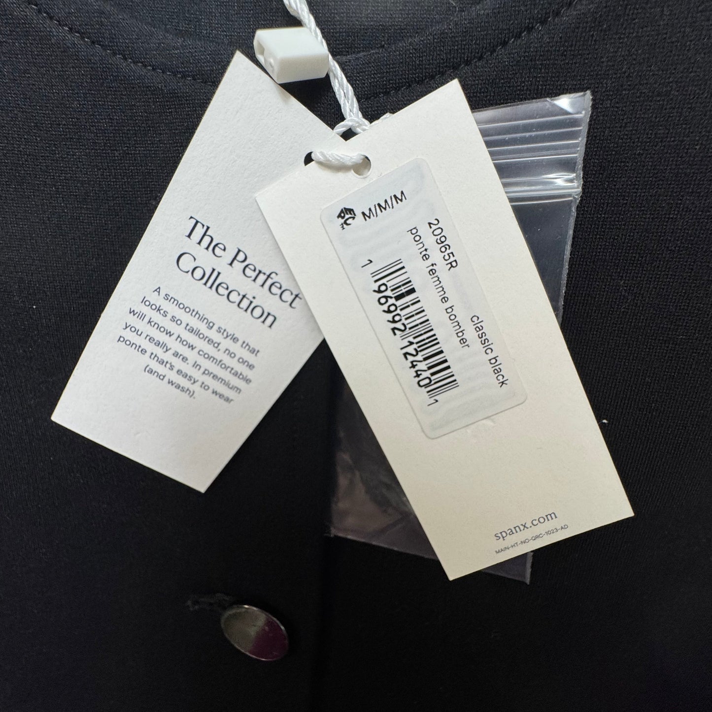 Ponte Femme Bomber Jacket By Spanx In Classic Black, Size: M