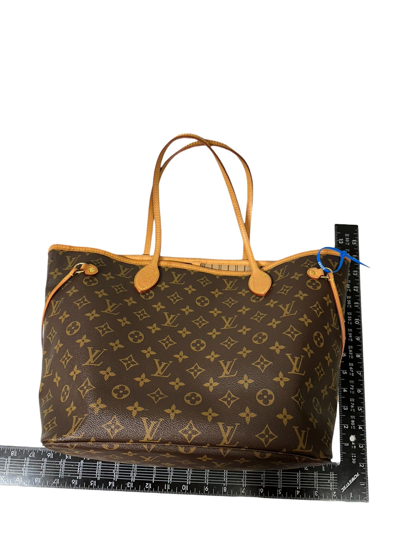 Tote Luxury Designer By Louis Vuitton In Brown & Tan, Size:Large