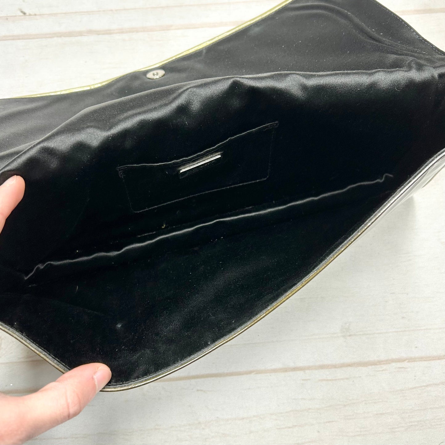 Clutch Luxury Designer By Prada, Size: Large