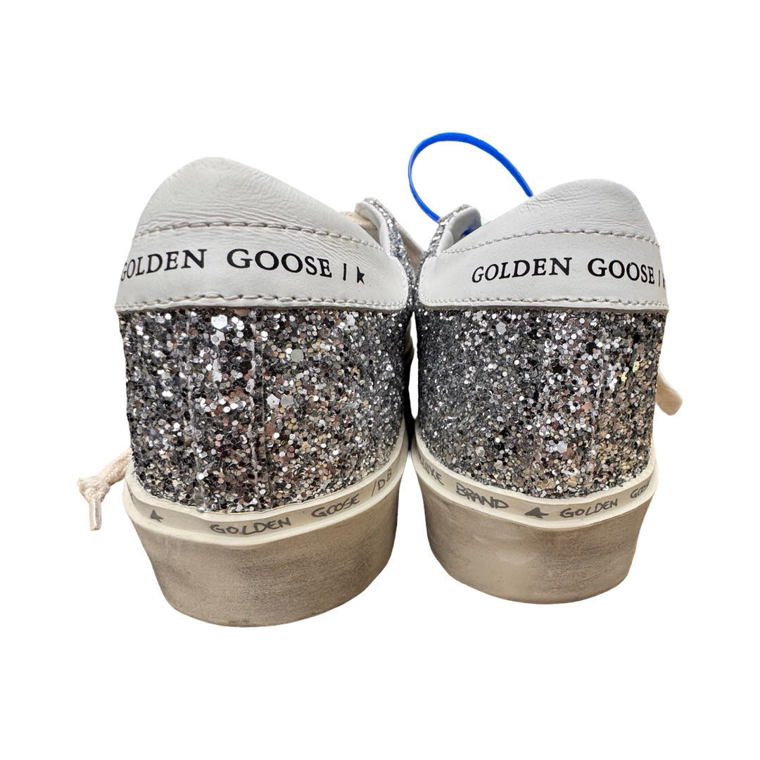 Shoes Luxury Designer By Golden Goose In Silver, Size:6.5 (EU37)