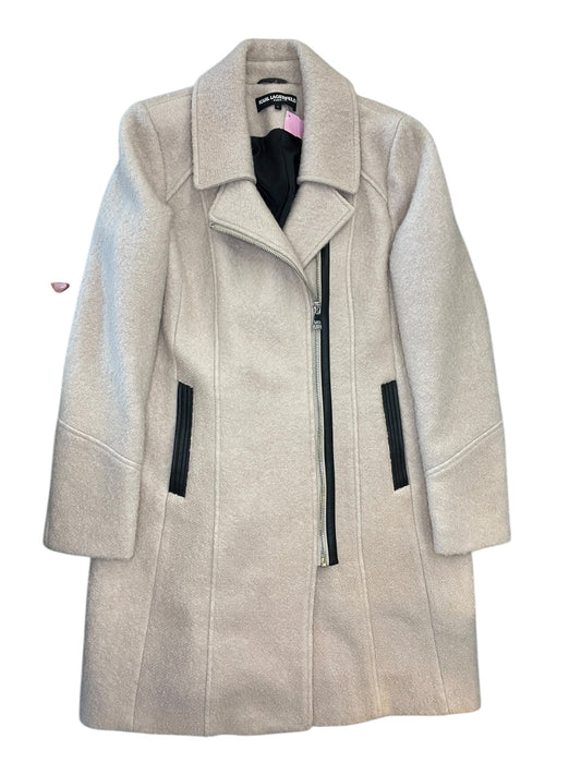 Coat Designer By Karl Lagerfeld In Tan, Size:L