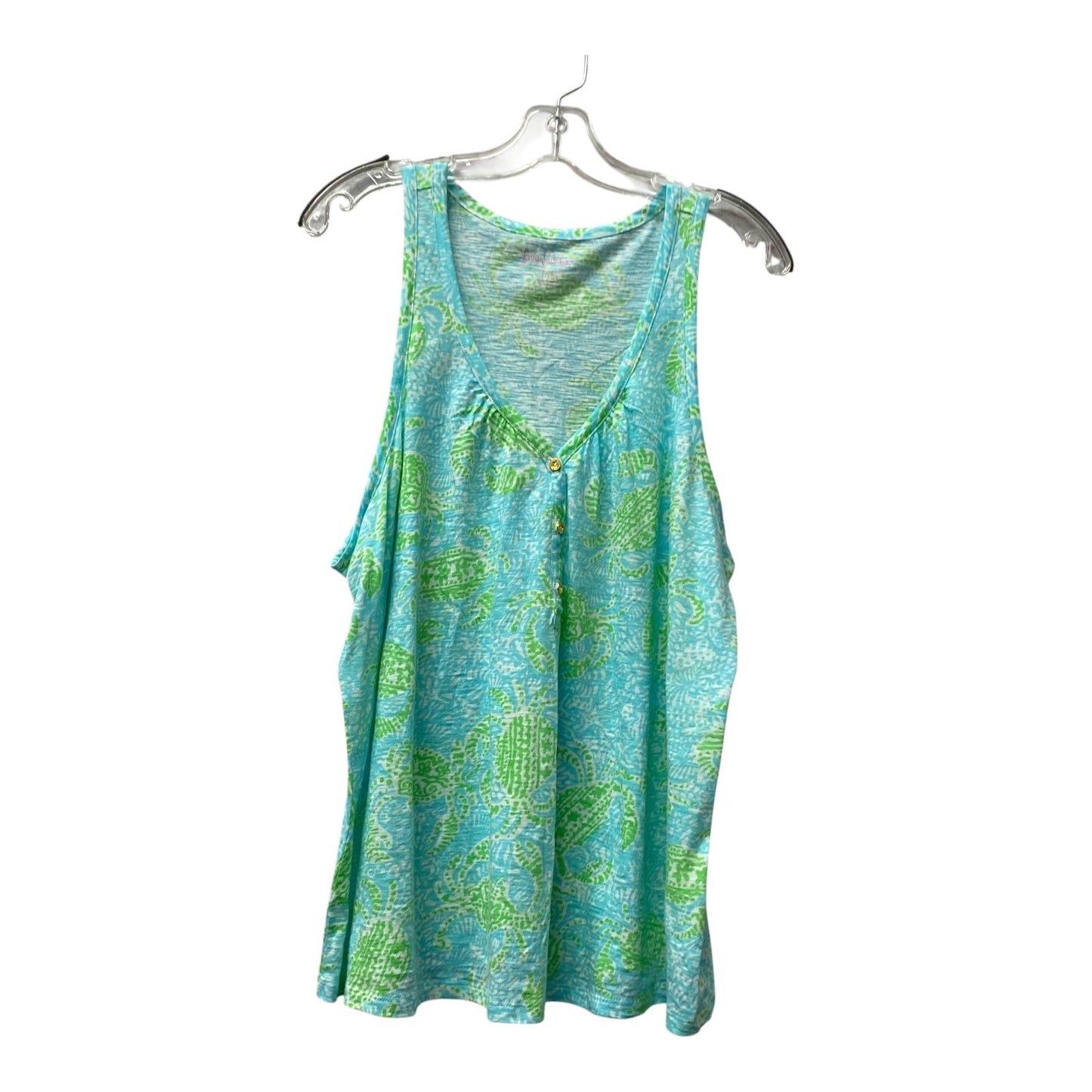 Top Sleeveless Designer By Lilly Pulitzer In Green, Size:Xl