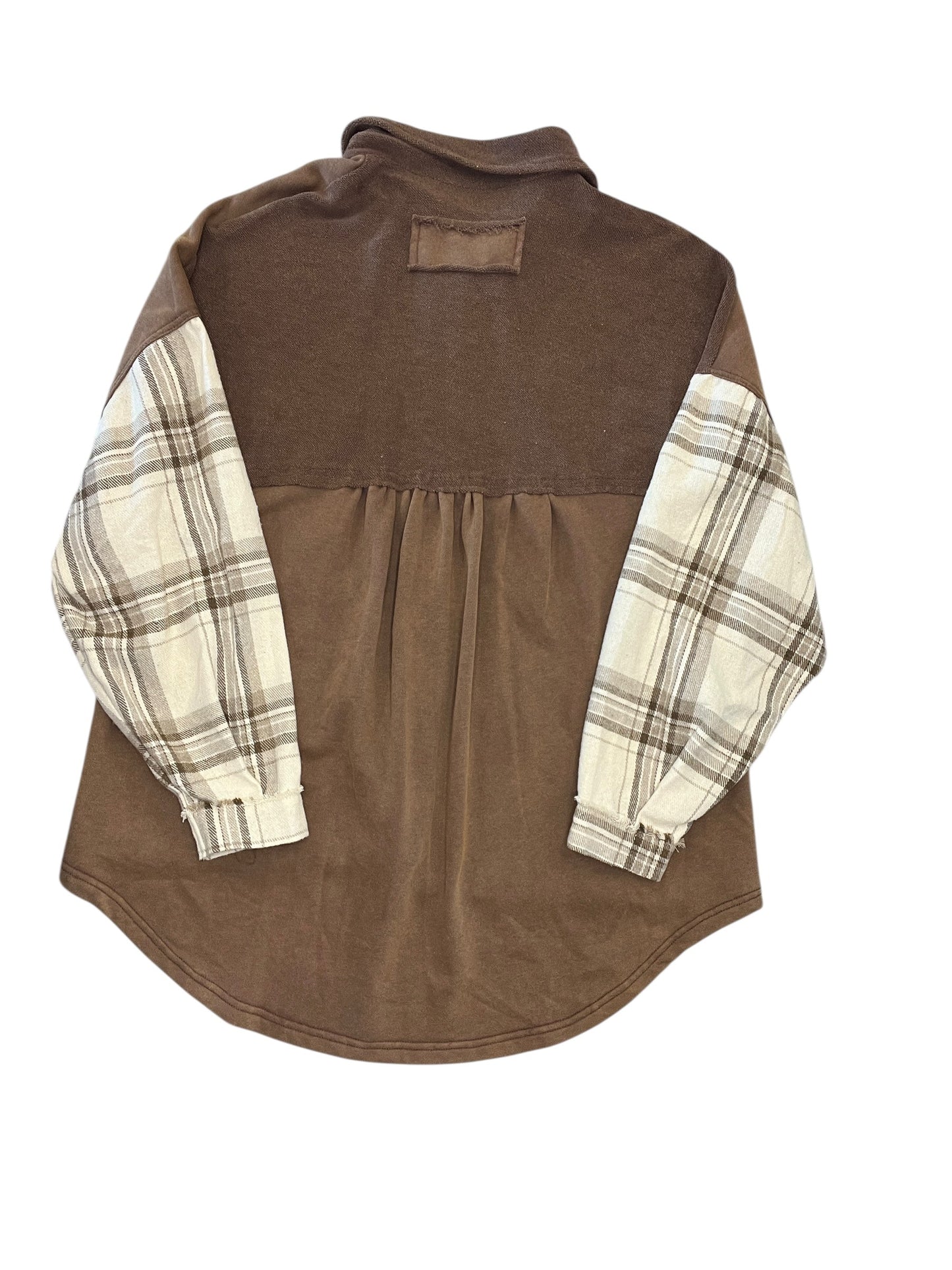 Jacket Shirt By Pol In Brown, Size:S