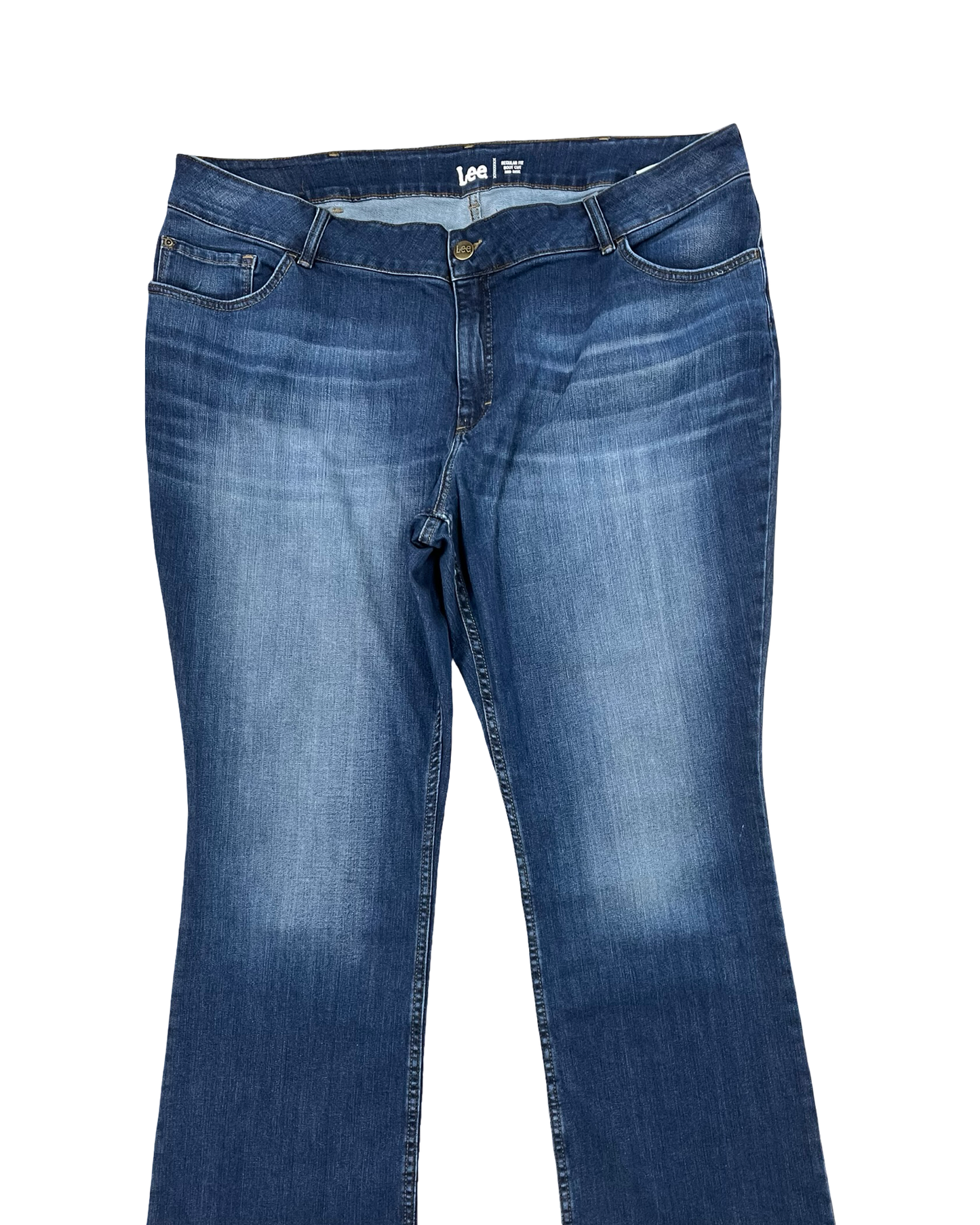 Jeans Straight By Lee In Blue Denim, Size:24