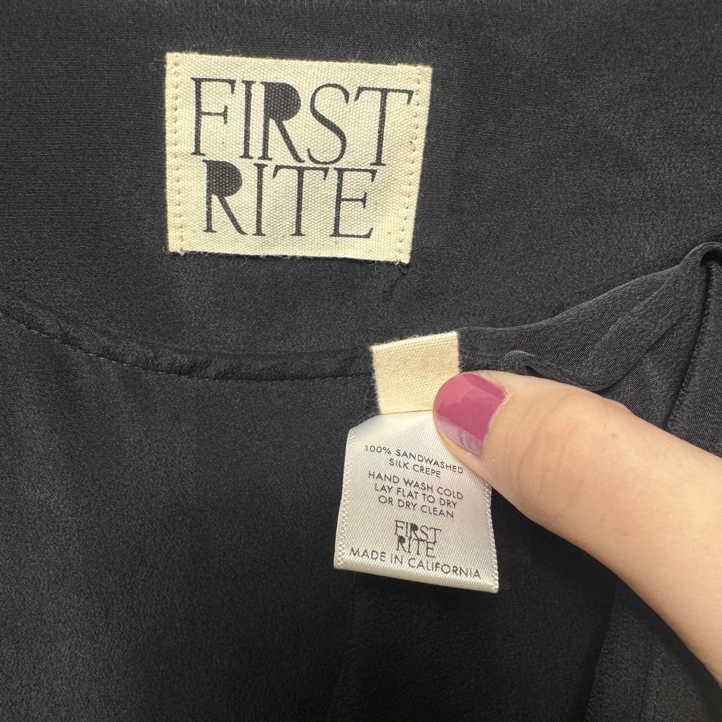 Silk Drop Waist Midi Dress By First Rite In Black, Size: S