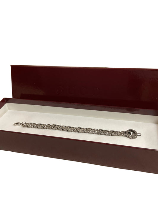 Bracelet Luxury Designer By Gucci In Silver, Size:1