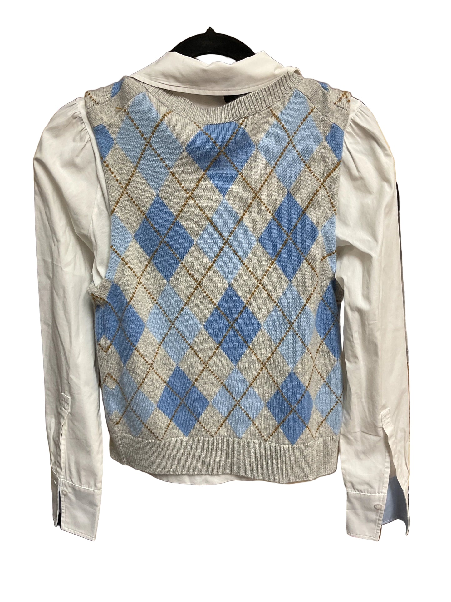 Top Ls Designer By Me+Em In Blue & White, Size:2
