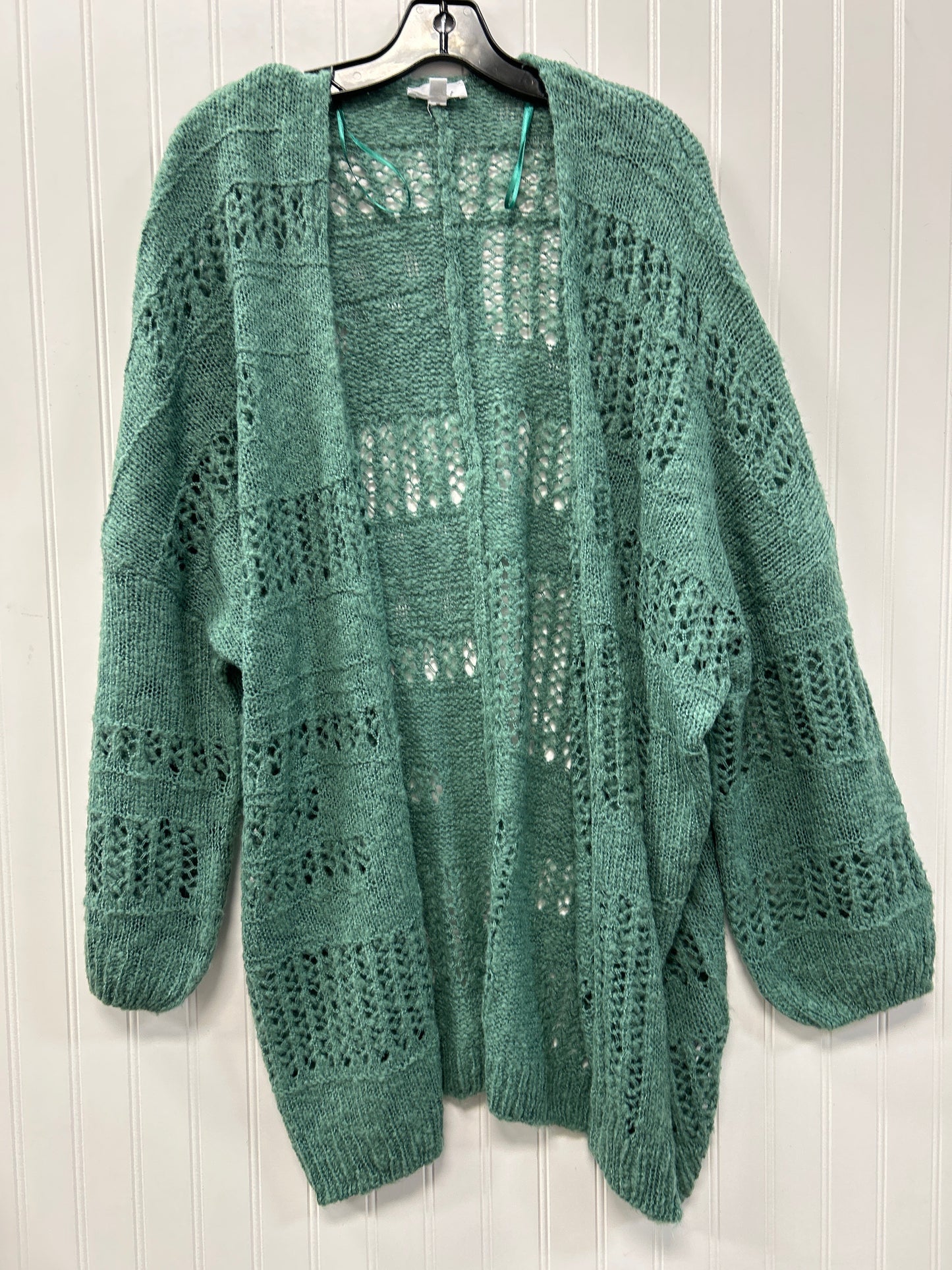 Sweater Cardigan By Bucketlist In Teal, Size:M