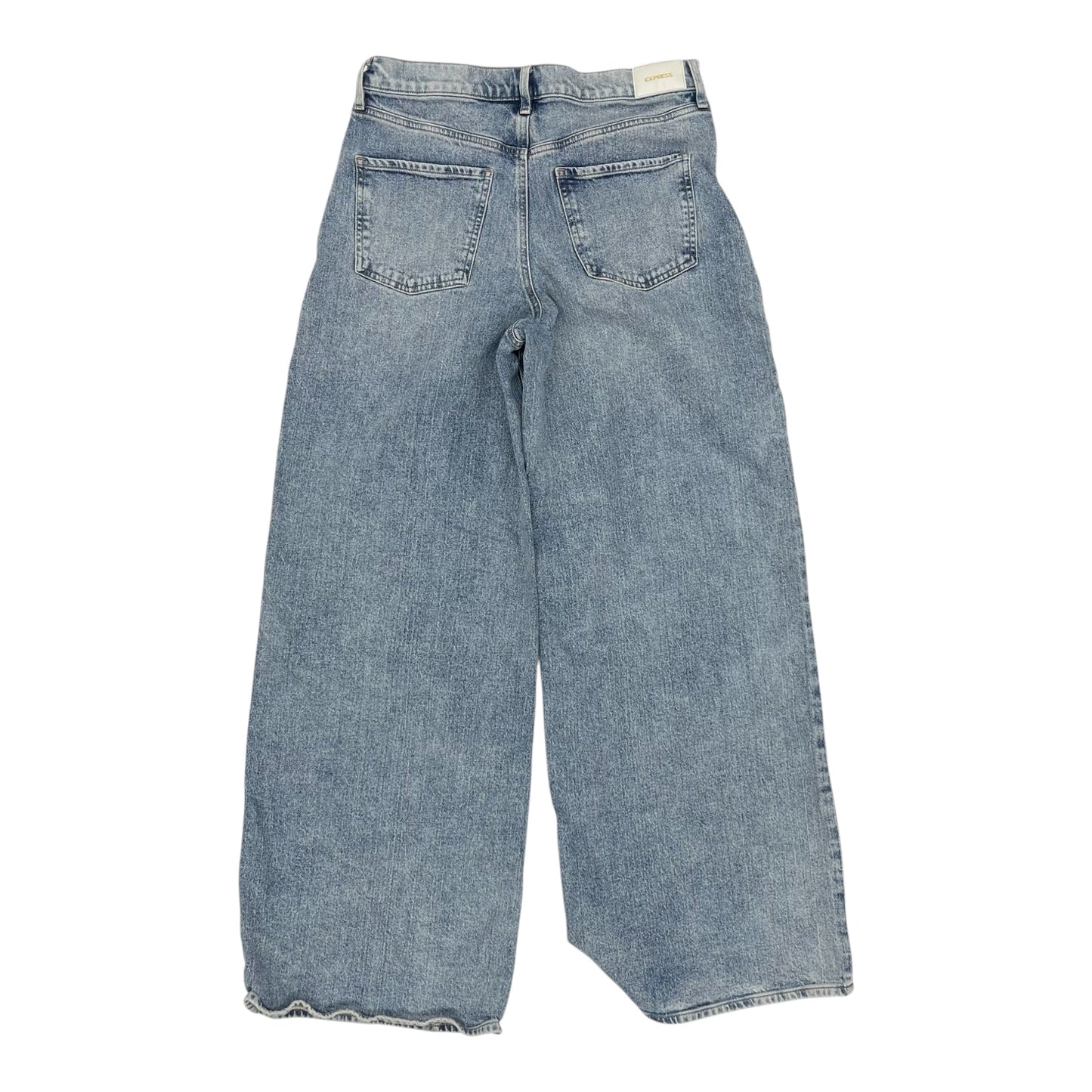 Jeans Wide Leg By Express In Blue Denim, Size:12
