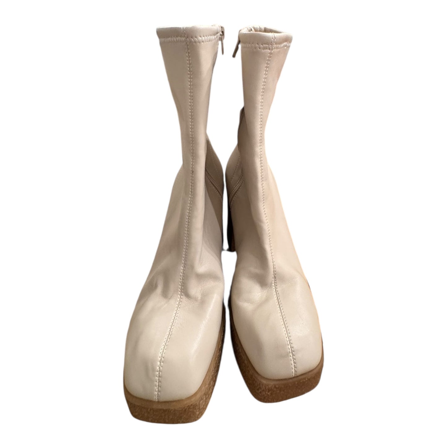 Boots Ankle Heels By Chinese Laundry In Tan, Size:7.5