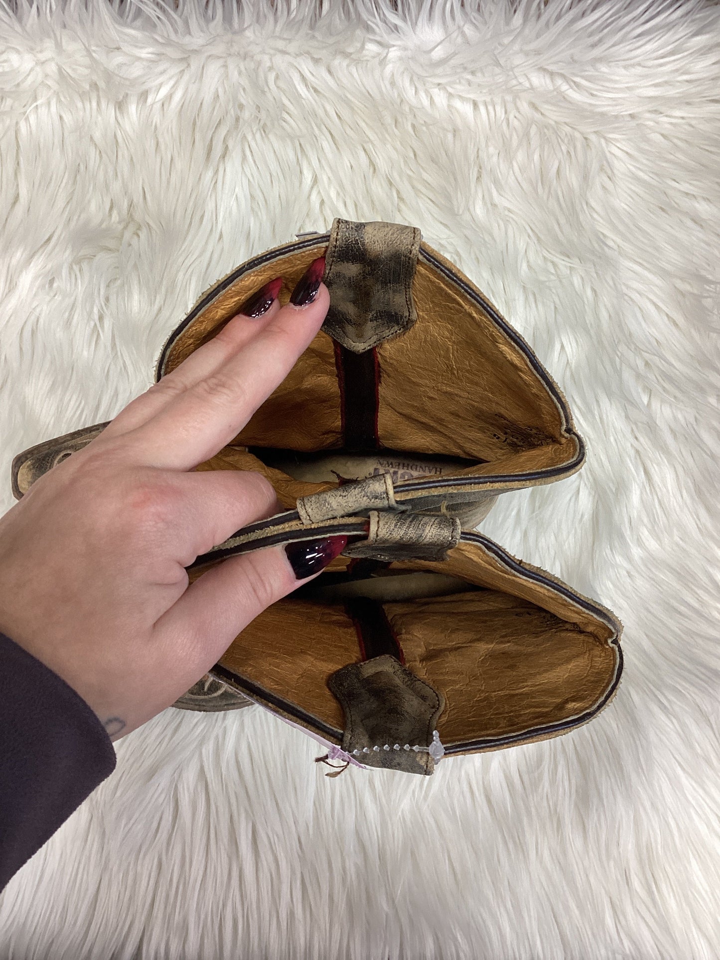 Boots Mid-Calf Flats By Clothes Mentor In Brown, Size:8.5