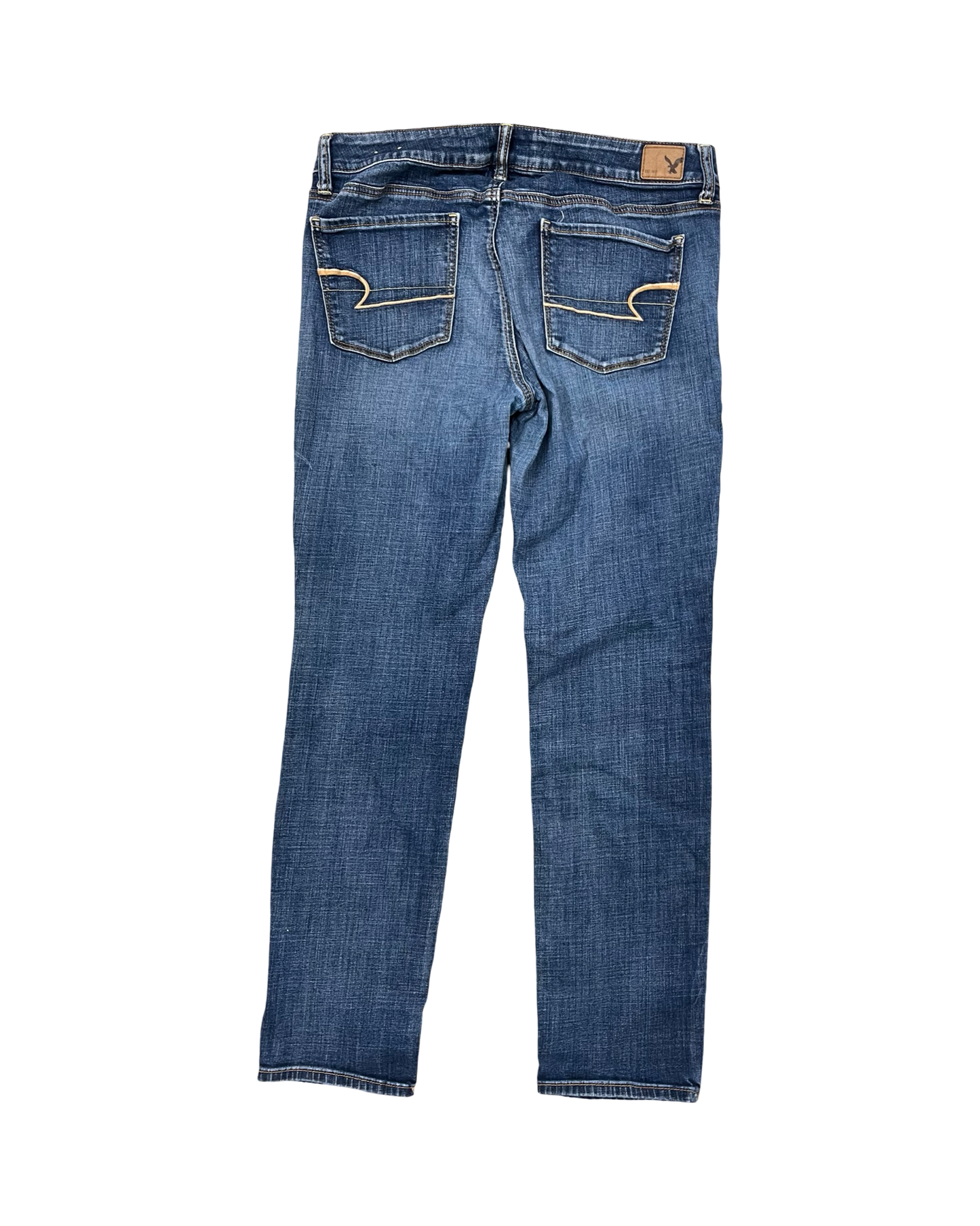 Jeans Skinny By American Eagle In Blue Denim, Size:12