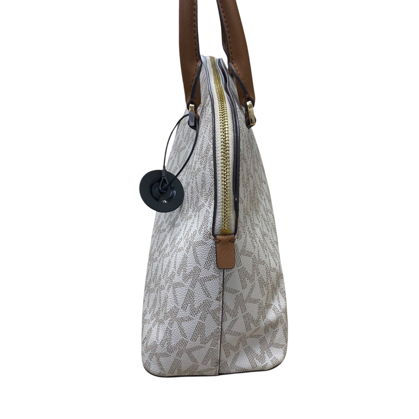 Handbag Designer By Michael Kors In Brown & White, Size:Large