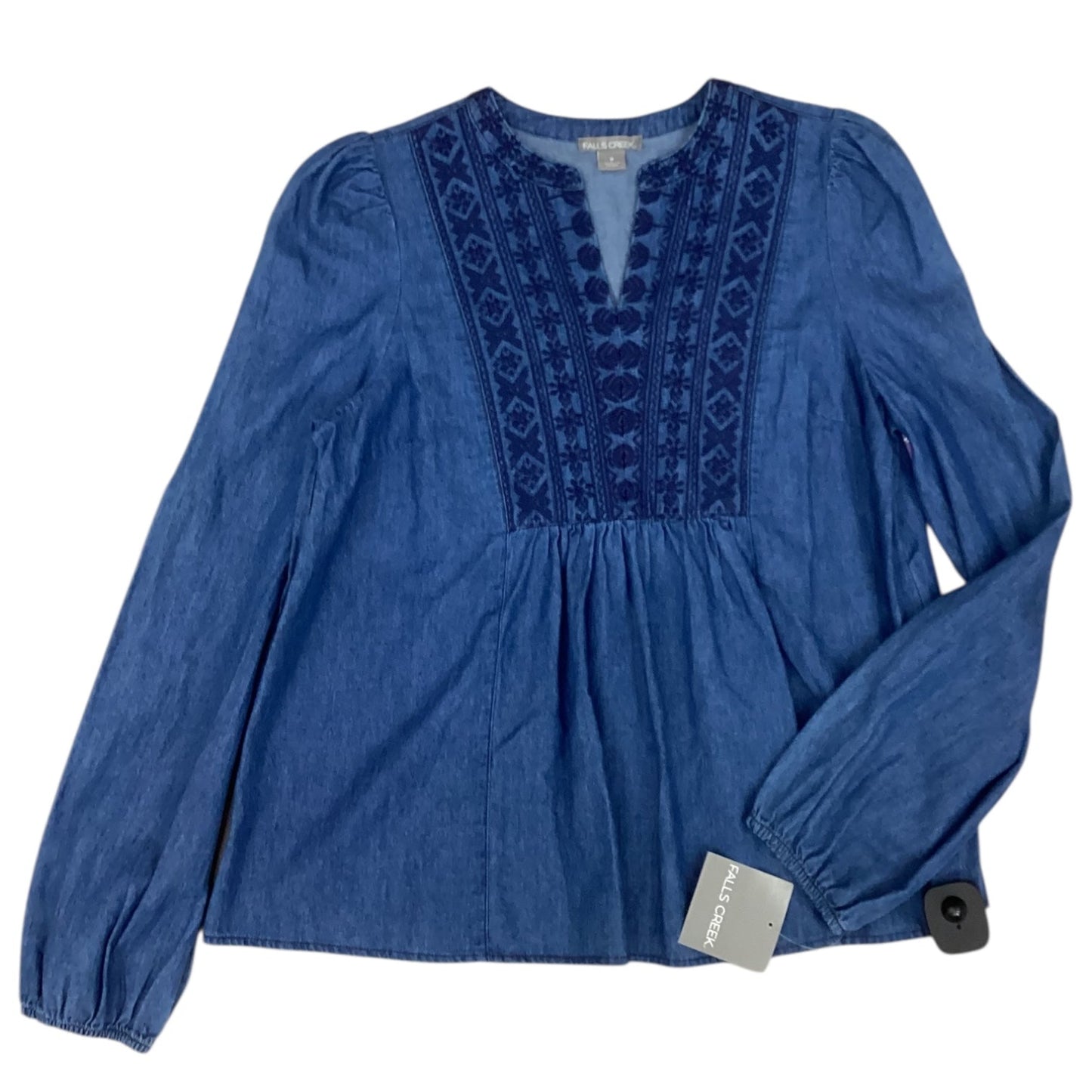 Top Ls By Falls Creek In Blue Denim, Size:S