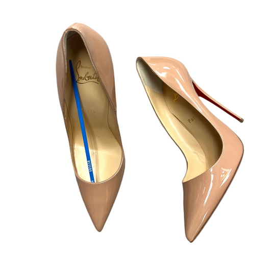 Shoes Luxury Designer By Christian Louboutin In Tan, Size: 8.5