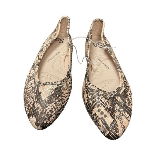 Shoes Flats By So In Animal Print, Size:8