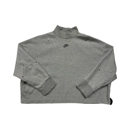 Athletic Sweatshirt Collar By Nike In Grey, Size:M
