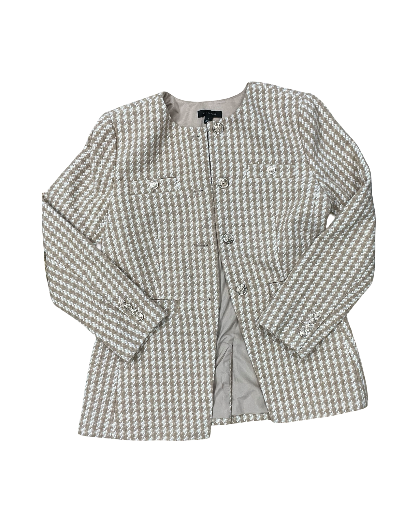 Blazer By Ann Taylor In Beige, Size:10