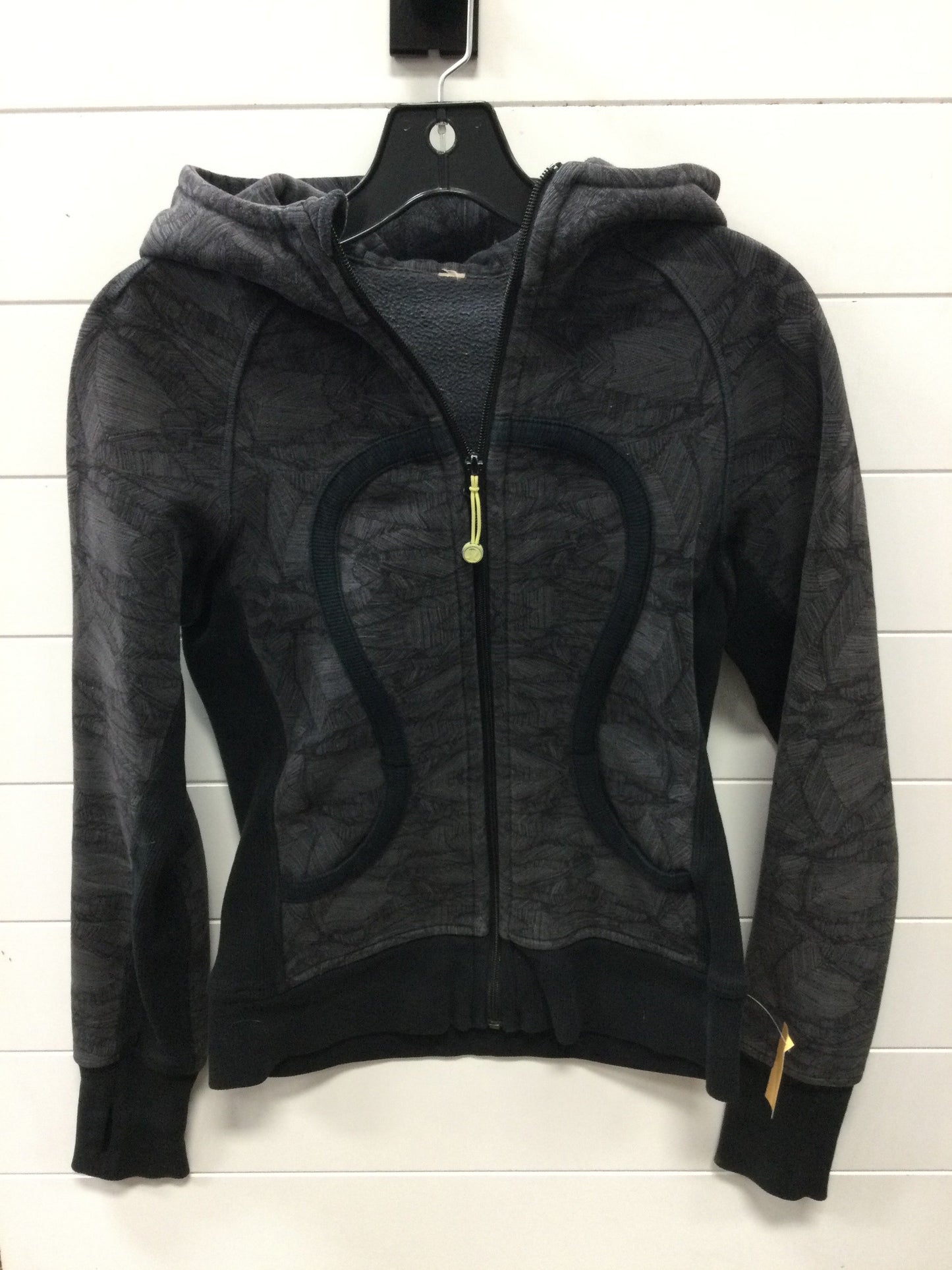 Athletic Jacket By Lululemon In Black & Grey, Size:6