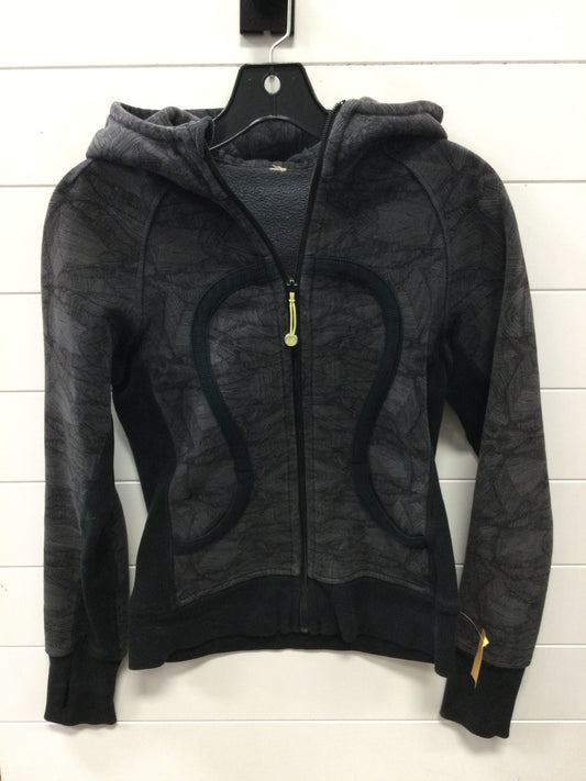 Athletic Jacket By Lululemon In Black & Grey, Size:6