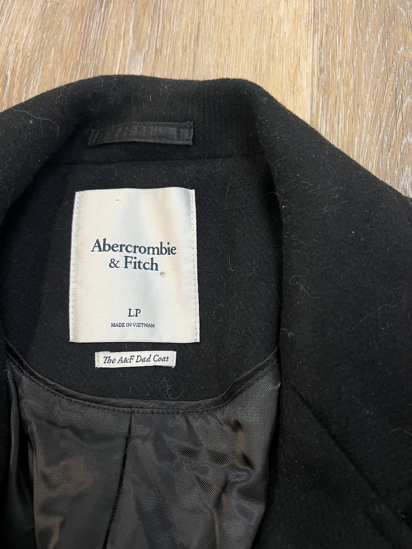 Coat Trench Coat By Abercrombie And Fitch In Black, Size: Lp