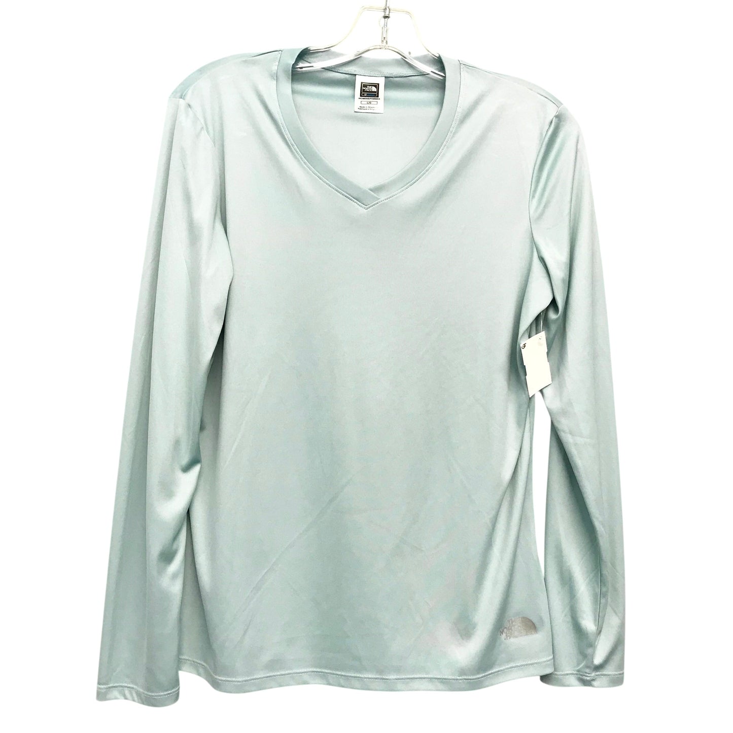 Athletic Top Ls Crewneck By The North Face In Blue, Size:L