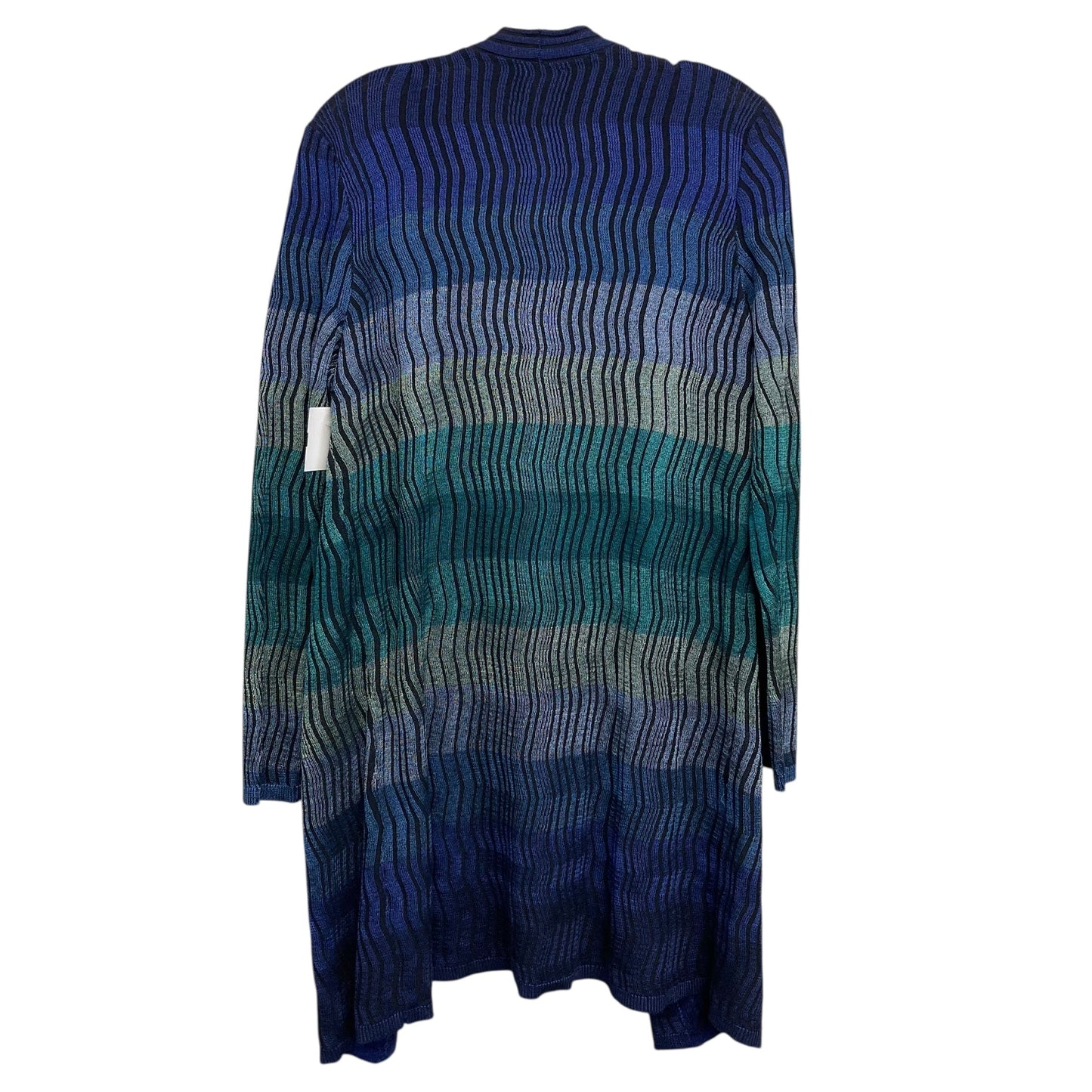 Sweater Cardigan By Chicos In Blue & Green, Size:L