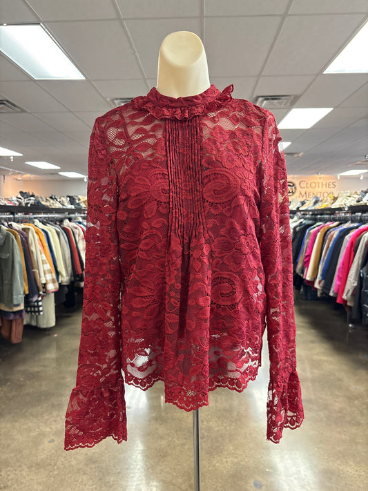 Top Ls By J. Crew In Red, Size:10