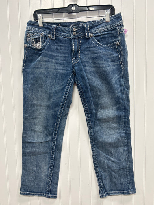 Capris By Miss Me In Blue Denim, Size:10