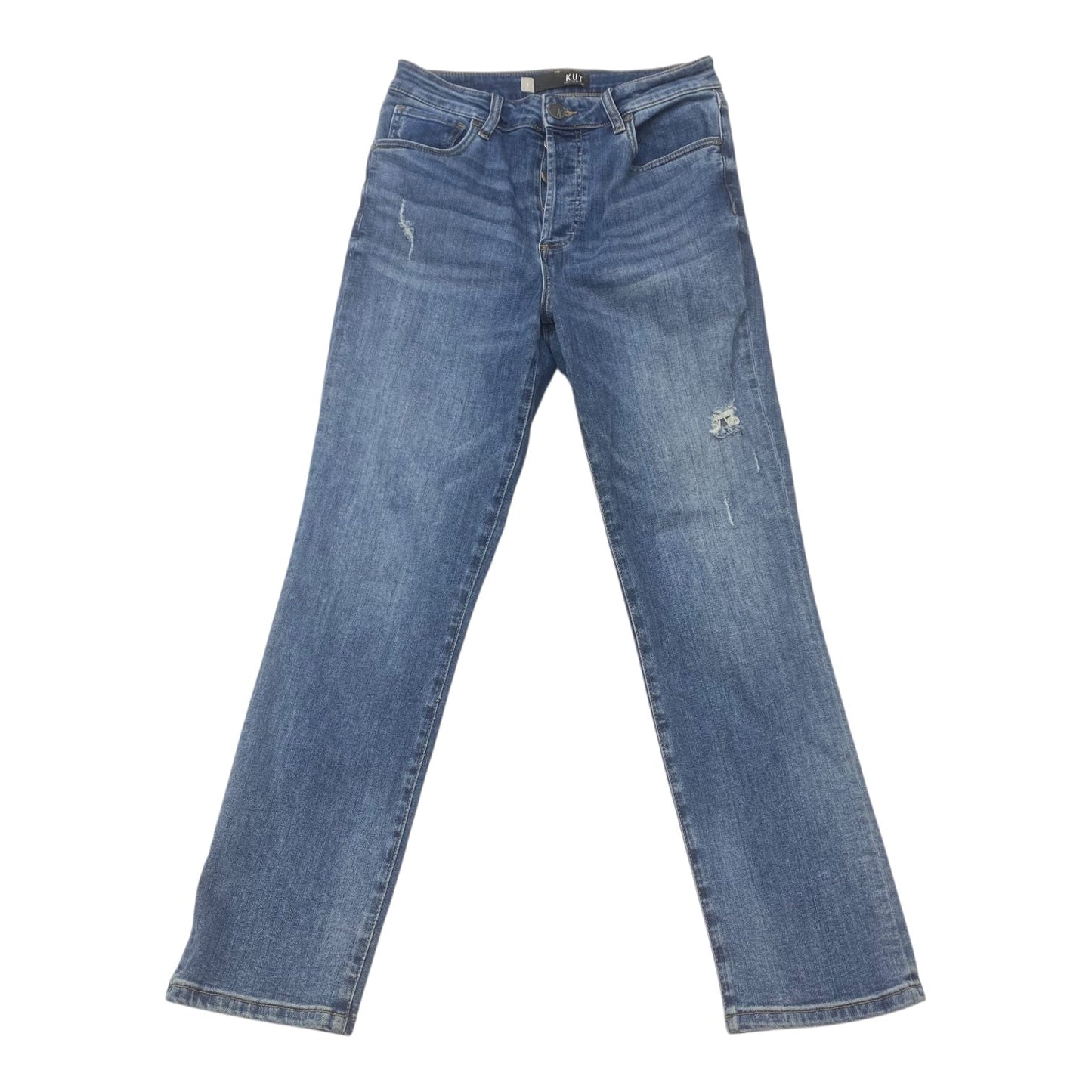 Jeans Straight By Kut In Blue Denim, Size:4