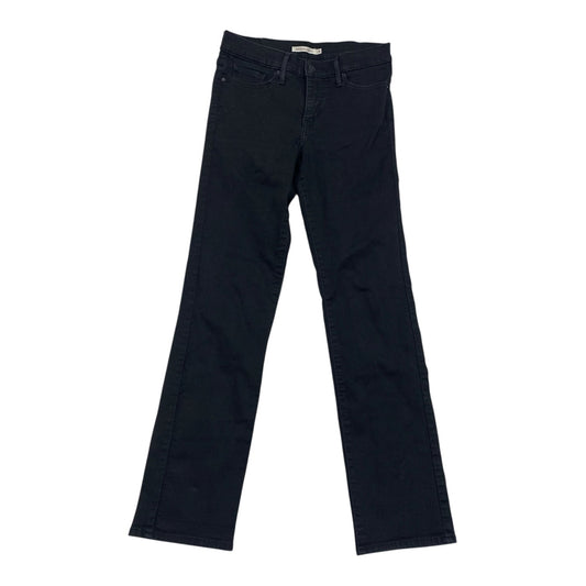 Jeans Straight By Levis In Black Denim, Size:6