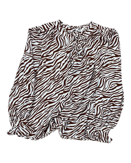 Blouse Ls By 89Th And Madison In Animal Print, Size:M