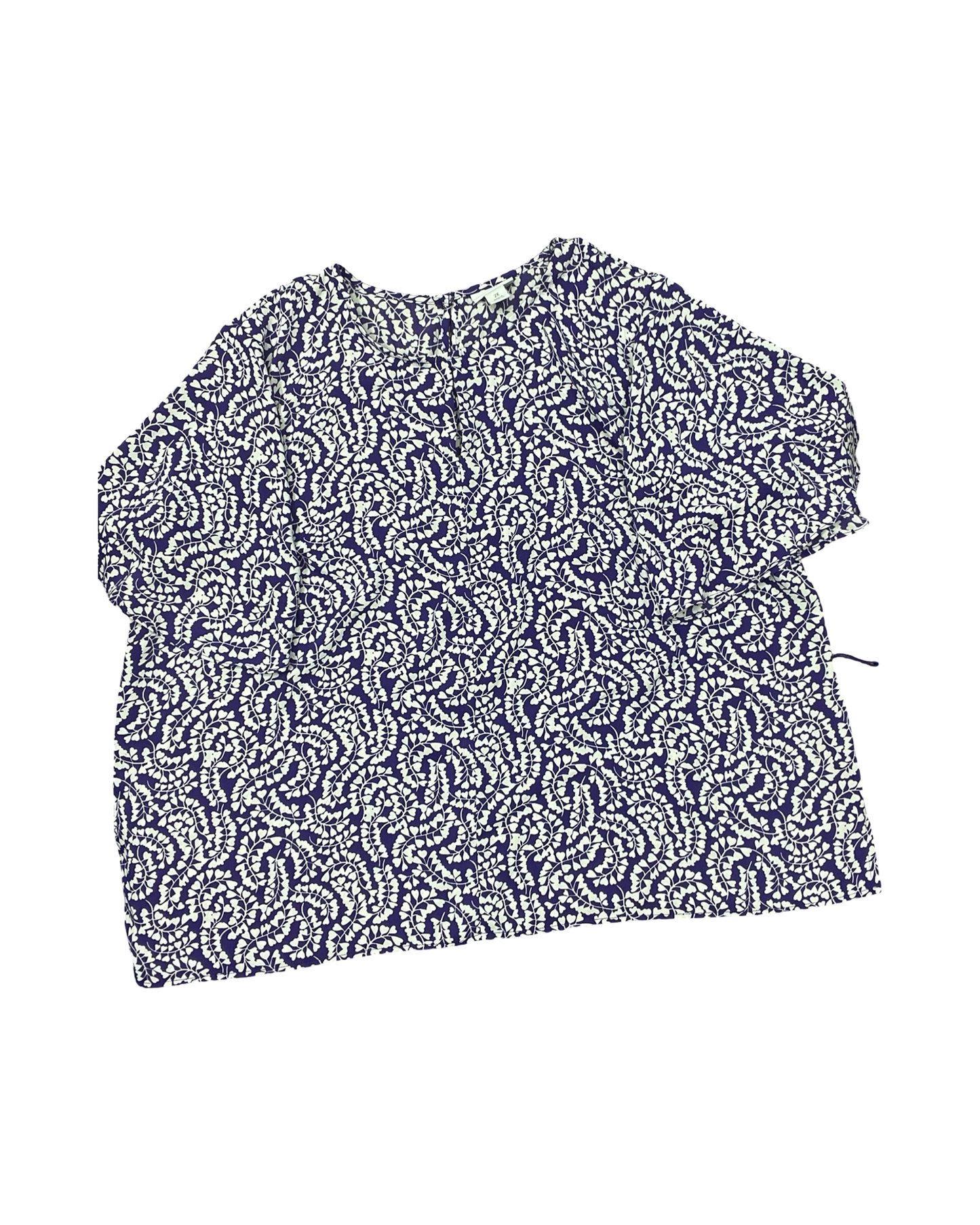 Top Ss By Liz Claiborne In Purple & White, Size:2X
